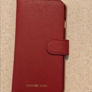 Michael Kors red phone wallet